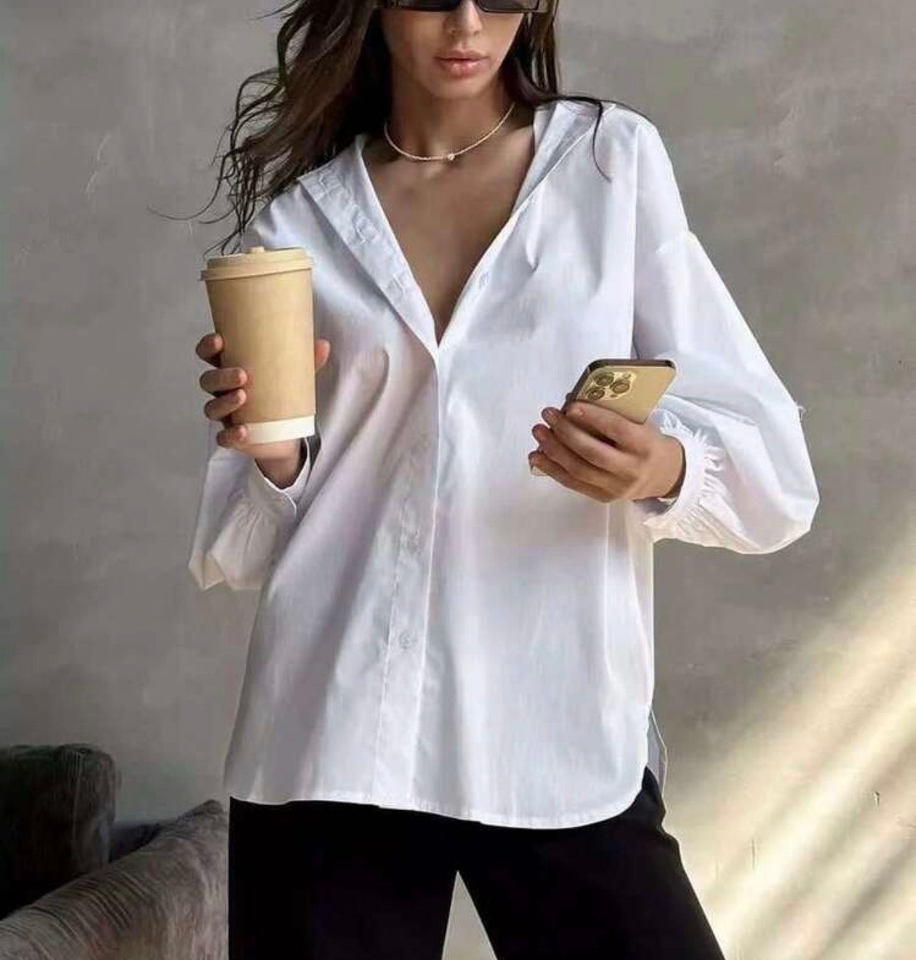 Camisa casual blanca