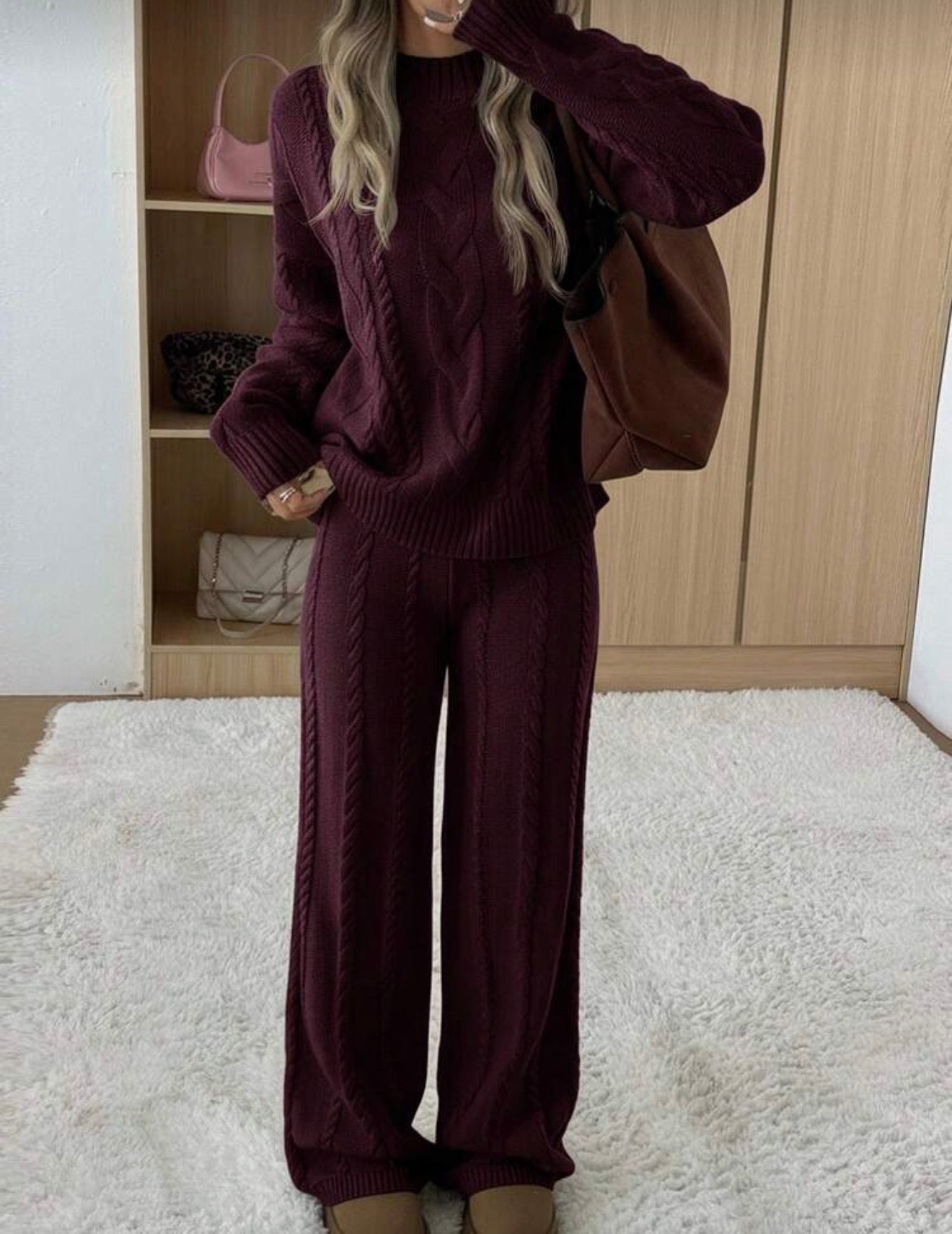 Conjunto de punto burdeos