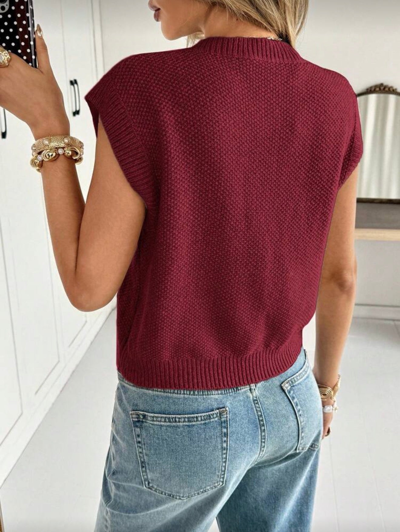 Cárdigan vino de punto joya