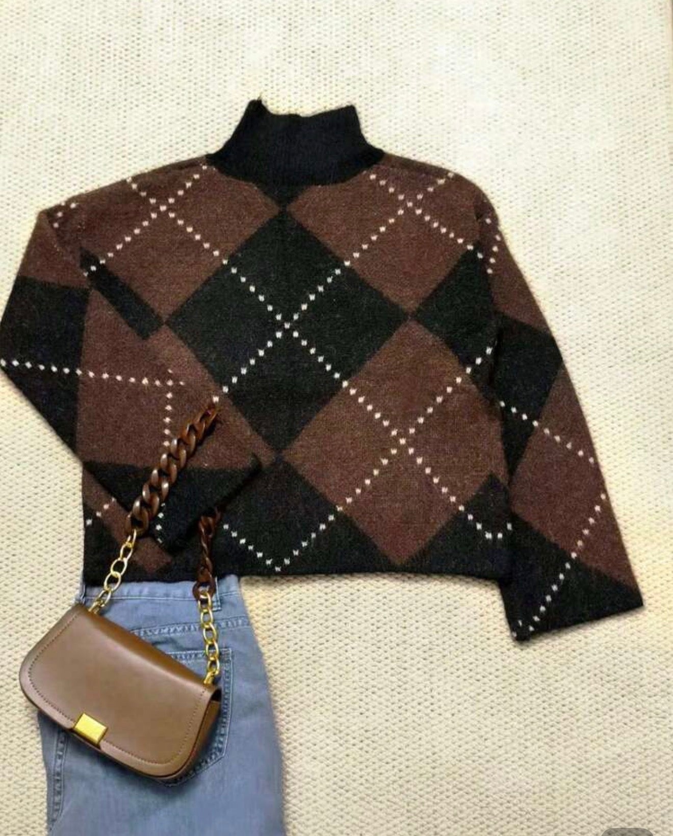 Suerter cuello alto con  cuadros