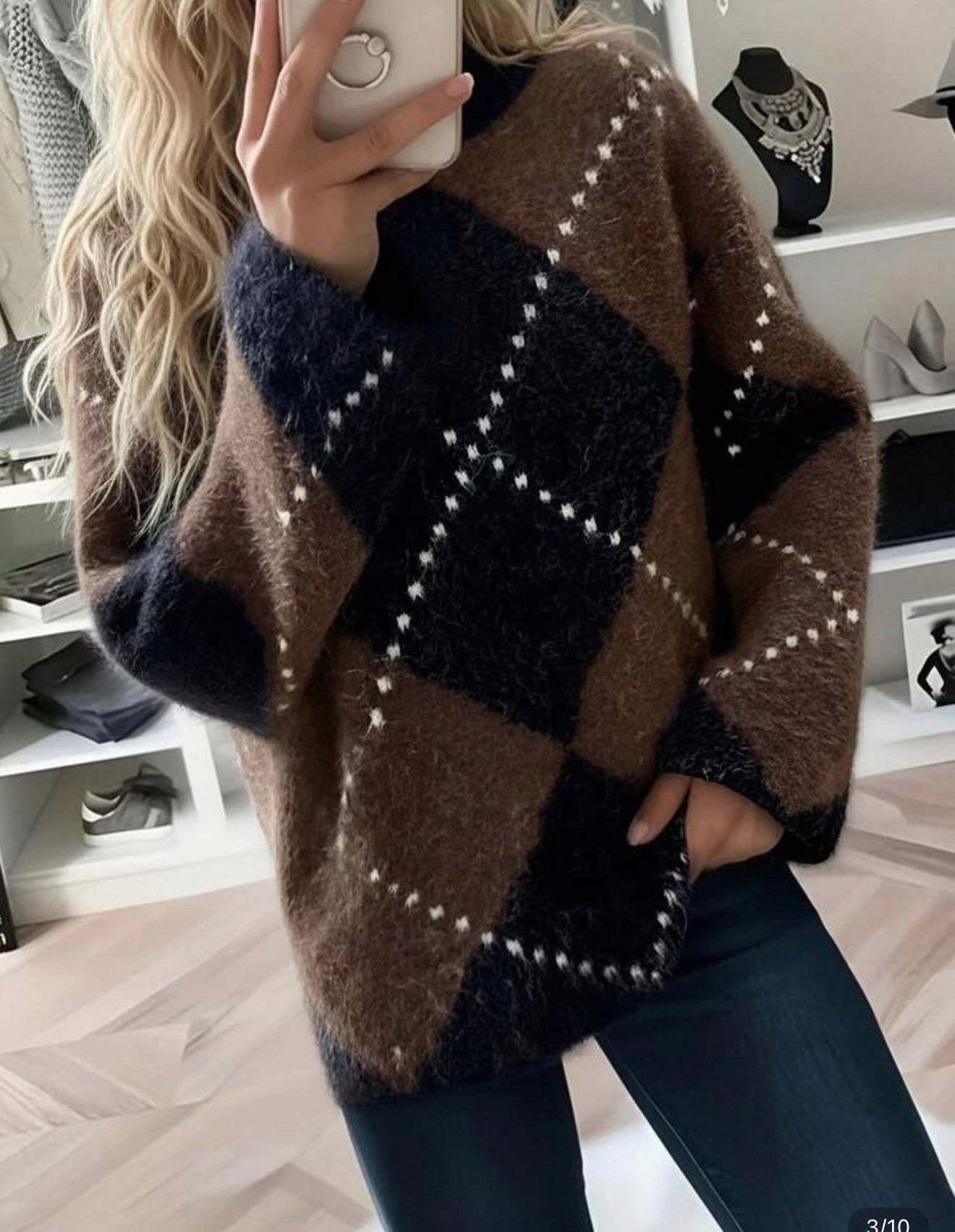 Suerter cuello alto con  cuadros