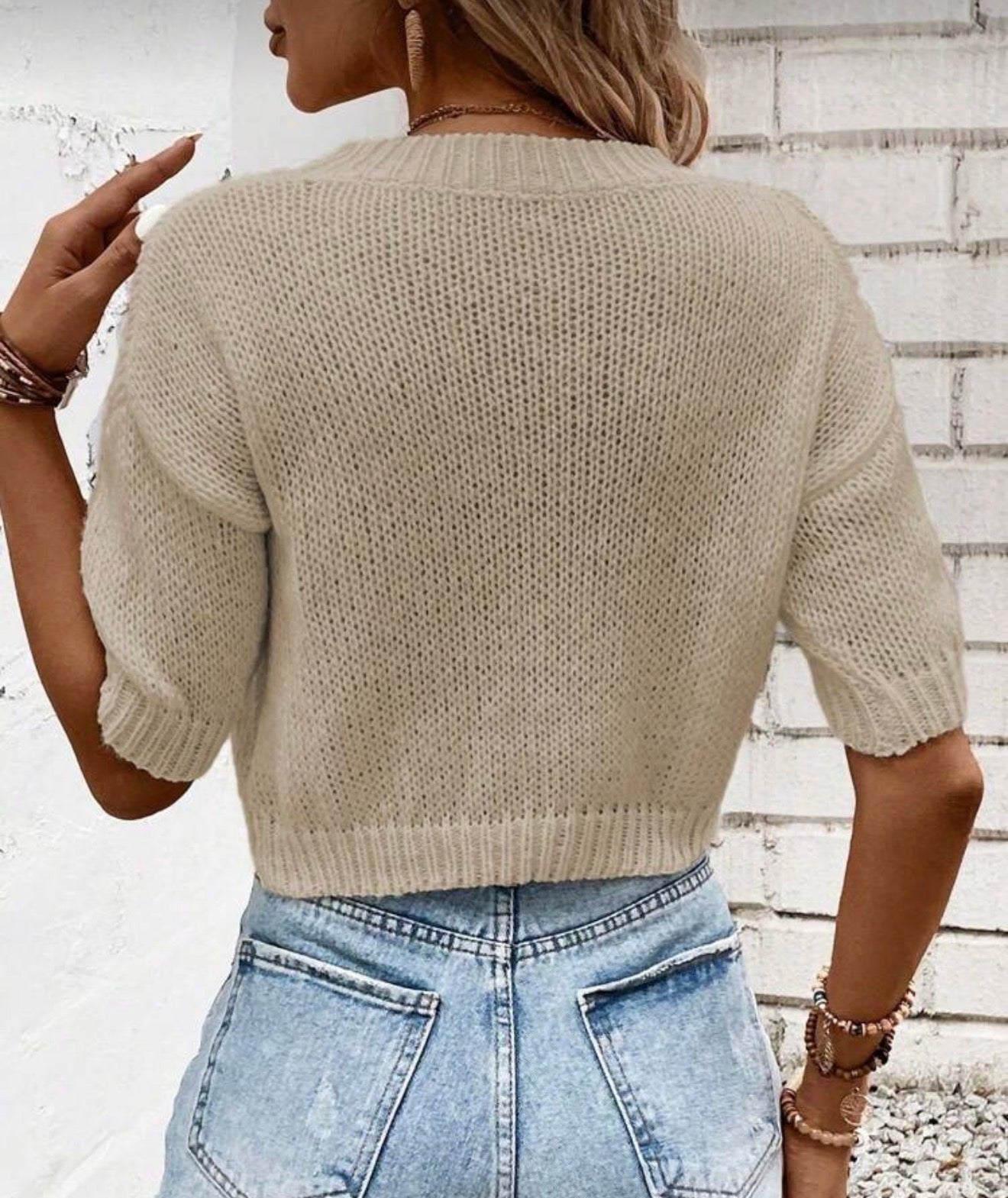 Suéter de punto, manga corta