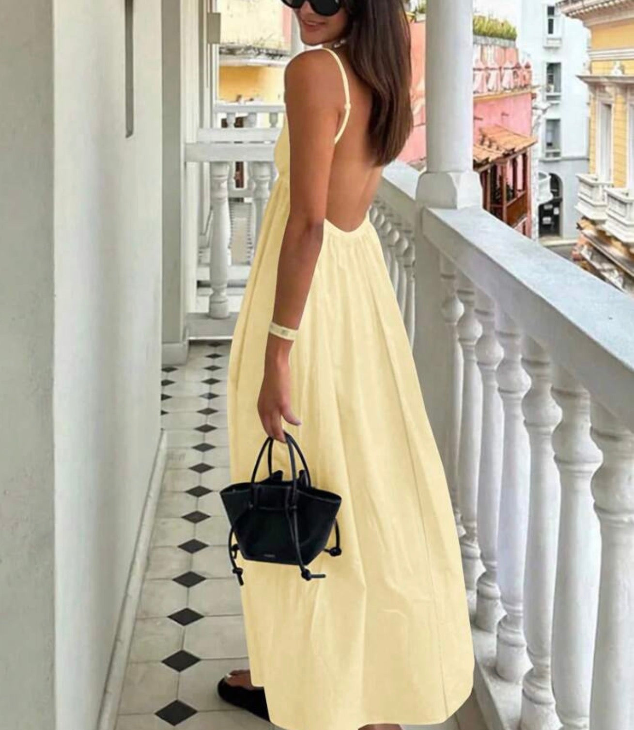 Vestido tirantes finos amarillo