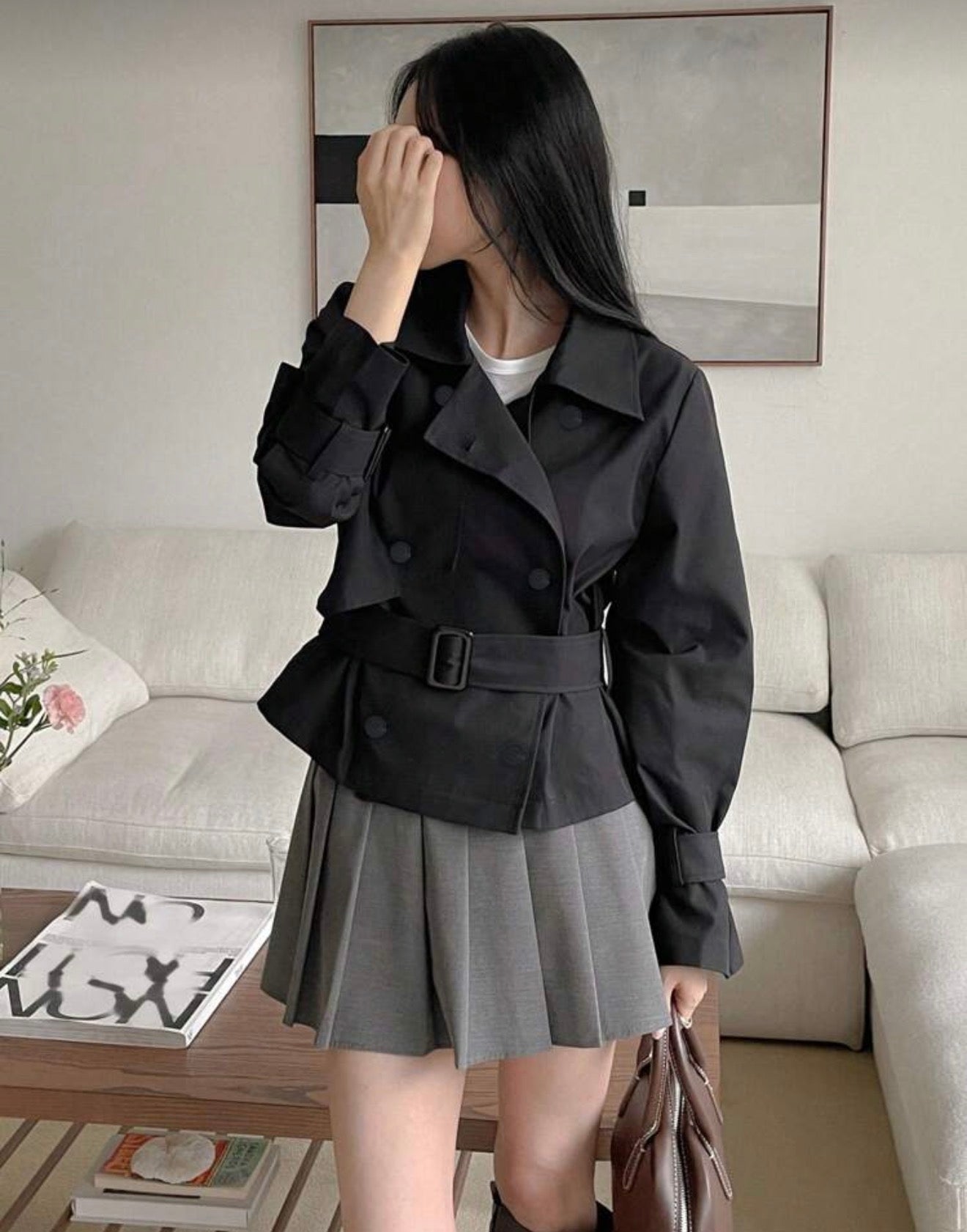 Abrigo casual con doble botonadura