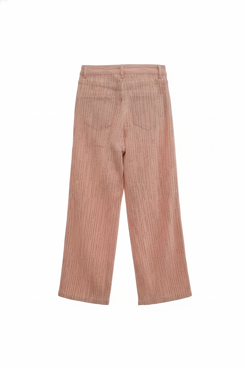 Pantalón rosa brillos